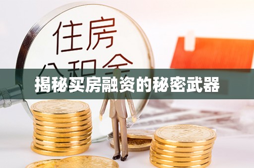奈曼旗揭秘买房融资的秘密武器